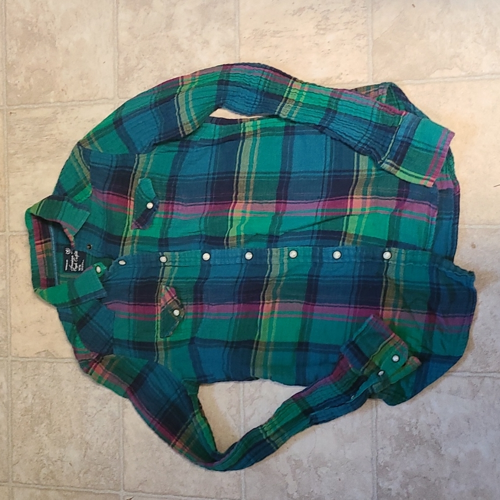 Green Button up Flannel